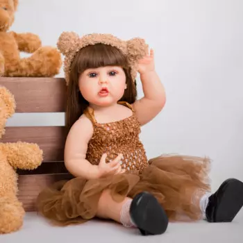 Кукла-медведь из силикона, 55 см