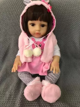 Кукла-младенец силиконовая, 48 см, с кроликом