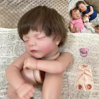 Кукла реборн 19 дюймов, окрашенная в сборе, с пересадкой волос, 3d-кожа, видимые вены, незавершенные части куклы с тканевым телом