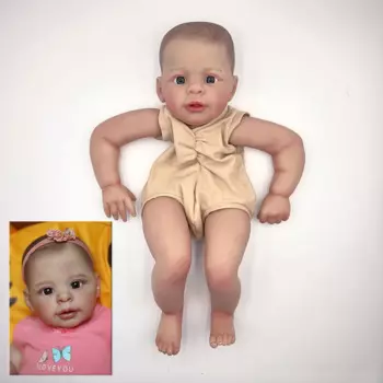 Кукла реборн 22 дюйма, комплект из необработанной реалистичной куклы с 3D рисунком, детали куклы с глазами