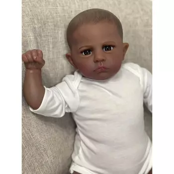 Кукла реборн Кэмерон с черной кожей, 60 см