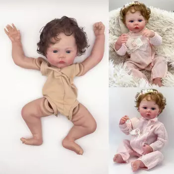 Кукла реборн с кудрявыми волосами, 18 дюймов