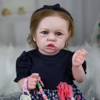 Кукла реборн силиконовая, с цветочной юбкой, 55 см