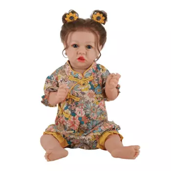 Кукла-реборн силиконовая, с кудрявыми волосами