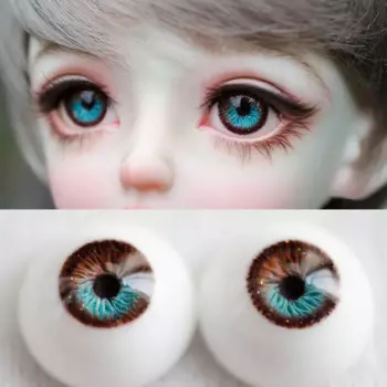 Кукольные глаза 14 мм, 16 мм синие и коричневые глаза 1/3 1/4 1/6 BJD кукольные глаза 1 пара
