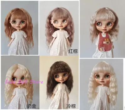 Кукольные парики Dula для Blythe Qbaby Landoudou Landazz Blue bean, мохеровые микрообъемы, завитки с головой 9-10 дюймов