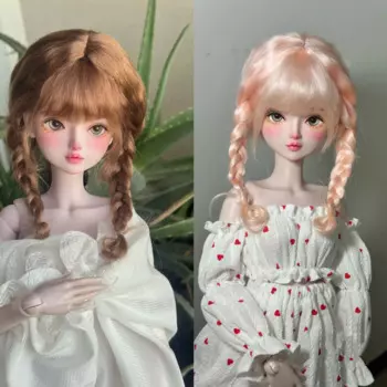 Кукольные волосы с двойной оплеткой, парик из мохера 1/3 BJD, окружность головы 21 ~ 24 см