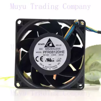 Кулер для охлаждения сервера Delta Electronics PFR0812DHE, 12 В постоянного тока, 2,4 А, 80x80x38 мм, 4 провода