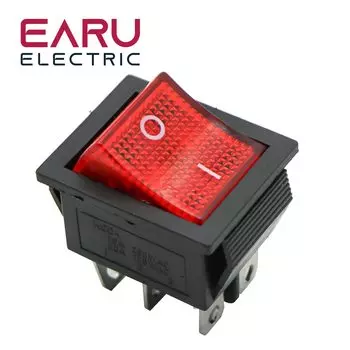 Кулисный переключатель EARUELECTRIC 4 контакта красный