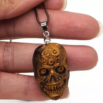 Кулон череп тигровый глаз Jin Shi Yuan