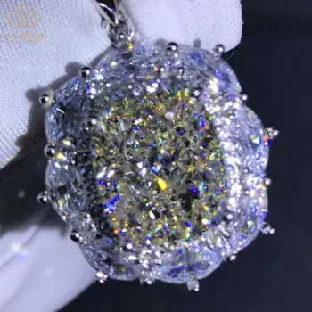 Кулон из серебра 925 пробы с муассанитом, 10 карат