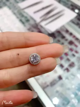 Кулон из серебра 925 пробы, с муассанитом, 6,5x6,5 мм