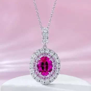 Кулон из серебра 925 пробы с овальной подвеской, 8 х10 мм