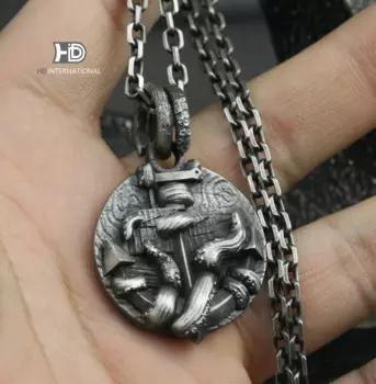 Кулон-осьминог, серебро 925 пробы