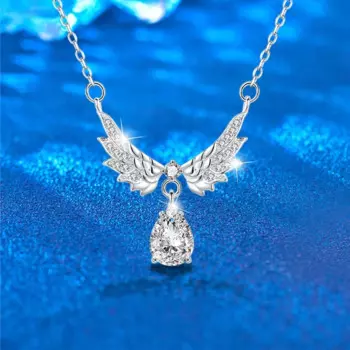 Кулон с муассанитом, серебро 925 пробы, 18 К