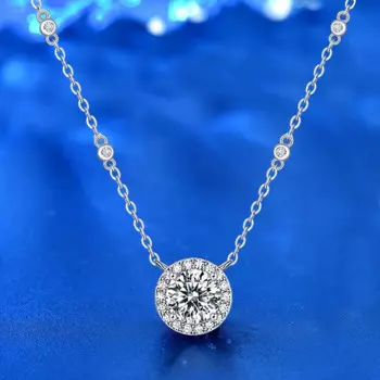 Кулон с муассанитом, серебро 925 пробы, 18 К