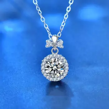 Кулон с муассанитом, серебро 925 пробы, 18 К