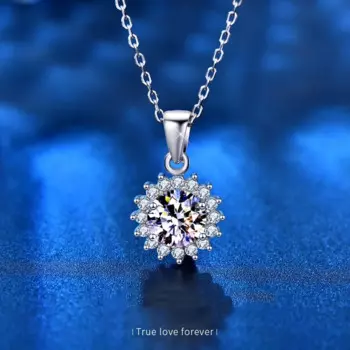 Кулон с муассанитом, серебро 925 пробы, 18 К