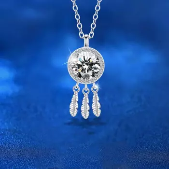 Кулон с муассанитом, серебро 925 пробы, 18 К