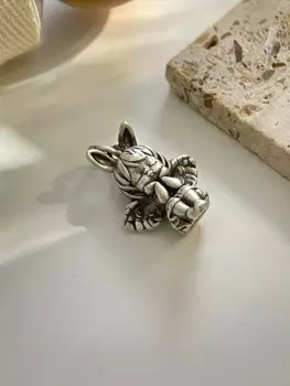 Кулон женский из чистого серебра S925 с заячьими ушками