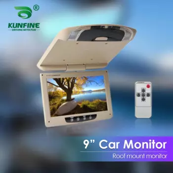 KUNFINE 9-дюймовый автомобильный монитор на крыше, ЖК-экран с откидным экраном, мультимедийное видео, потолочное крепление на крышу, дисплей