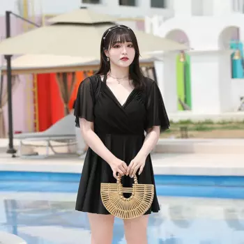 Купальник большого размера, женский купальный костюм плюс, Цельный купальник с шортами, нижнее белье, черные купальные костюмы, купальник