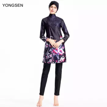 Купальник YONGSEN женский в мусульманском стиле, сдержанный Мусульманский купальник мусульманский, Мусульманский купальник мусульманский, мусульманский плащ, купальный костюм, пляжная одежда