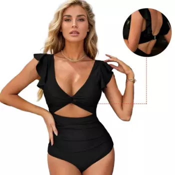 купальник женский 2025,V Neck sexy women swimsuit,backless swimsuit,Tummy Control High Cut Bathing Suit,One Piece Swimsuit