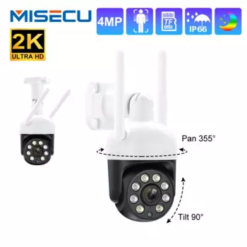 Купольная Беспроводная IP-камера MISEC, 4 МП, PTZ, Wi-Fi