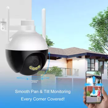 Купольная IP-камера 2 Мп 1080P V380Pro/iCsee, беспроводная, PTZ, полноцветная, с ИИ-обнаружением человекоида, домашняя охранная система видеонаблюдения, Радионяня