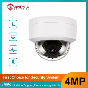 Купольная IP-камера Anpviz, 4 МП, POE, для системы видеонаблюдения, для дома и улицы, ИК видеонаблюдение с датчиком движения на расстоянии 30 м, одностороннее аудио, H.265