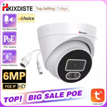 Купольная IP-камера POE для системы видеонаблюдения, 6 МП