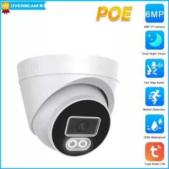 Купольная IP-камера видеонаблюдения, 6 МП, с датчиком движения