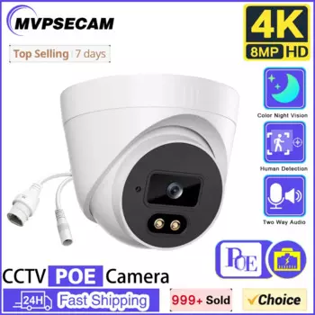 Купольная IP-камера видеонаблюдения, 8 Мп, 4K, 2-стороннее Аудио