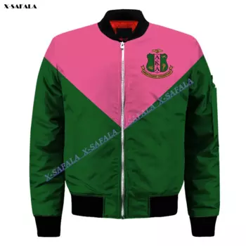 Куртка-бомбер мужская черная на молнии, с 3D-принтом