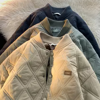 Куртка-бомбер мужская хлопковая, винтажная утепленная хлопковая куртка в американском стиле, на осень и зиму