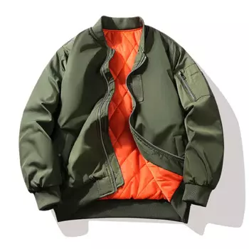 Куртка-бомбер мужская с хлопковой подкладкой, модная уличная одежда, пилот MA-1, теплая утепленная куртка-бомбер, Осень-зима