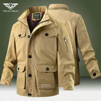 Куртка-бомбер мужская с несколькими карманами, износостойкий пиджак-карго в стиле милитари, тактическая Рабочая куртка ВВС, большой размер 6XL, весна-осень