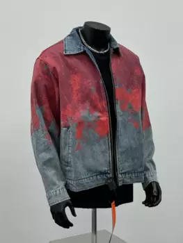 Куртка-бомбер Мужская/женская джинсовая в стиле ретро