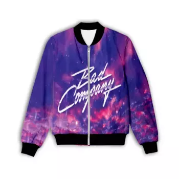 Куртка-бомбер Мужская/Женская на молнии с 3D-принтом