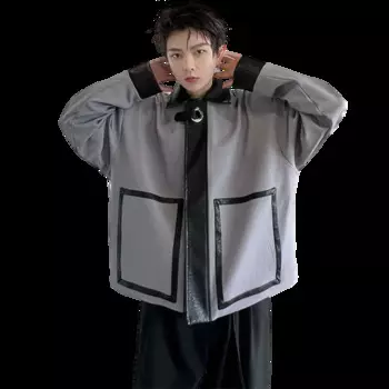 Куртка-бомбер унисекс из ПУ кожи, в японском стиле