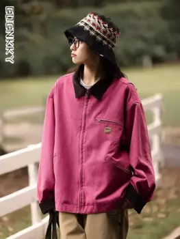 Куртка-бомбер женская демисезонная, в стиле ретро