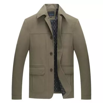 Куртка для мужчин среднего и пожилого возраста, модная деловая мужская куртка с лацканами из чистого хлопка, с песочной промывкой, деловая повседневная мужская куртка, плотная (зима