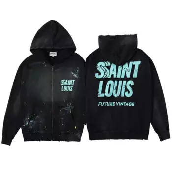 Куртка High Street Saint, толстовка с капюшоном, высококачественный кардиган на молнии с буквенным принтом, толстовка унисекс, свободный пуловер SAINT