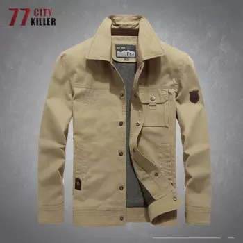 Куртка-карго Мужская тактическая, тонкая ветровка из хлопка, с лацканами, в стиле милитари, повседневная куртка-бомбер, весна-осень
