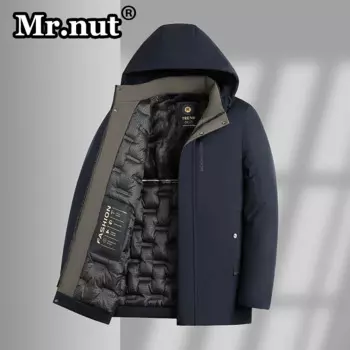 Куртка Mr.nut с капюшоном и хлопковой подкладкой мужская одежда зимняя флисовая сохраняющая тепло куртка утепленные топы для улицы ветрозащитная мужская куртка