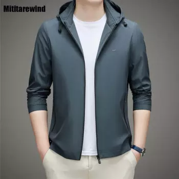 Куртка мужская демисезонная с капюшоном и молнией