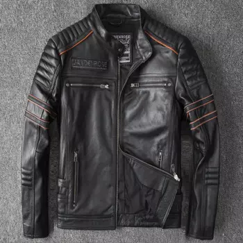 Куртка мужская из натуральной кожи, на весну/осень, LW2773