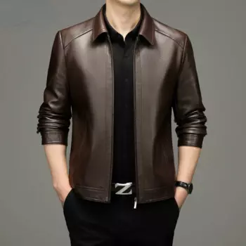 Куртка мужская из натуральной кожи, на весну-осень