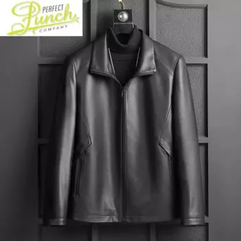 Куртка мужская Осенняя из натуральной овечьей кожи, LXR227